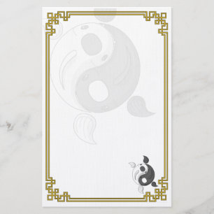 Papelería Yin y Yang los efectos de escritorio de Koi