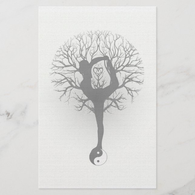 Papelería Yin Yang, árbol de la vida, mujeres, yoga (Anverso)