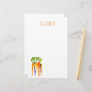 Papelería Zanahorias acuarela verduras lindas