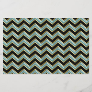Papelería ZigZag Verde azulado de oro negro
