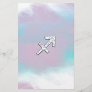 Papelería Zodiaco moderno del sagitario en estilo nacarado