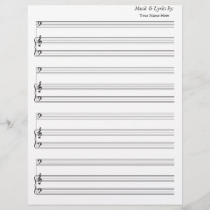 Papeles de Música en Blanco Clave de Fa