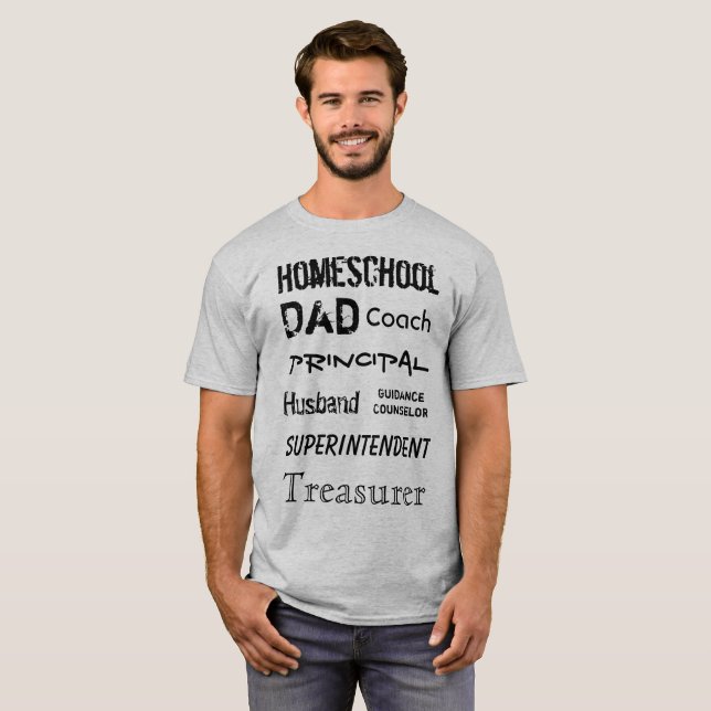 Papeles del papá de Homeschool - camiseta (Anverso completo)
