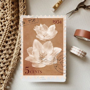 papeles florales vintage de sello postal para scra