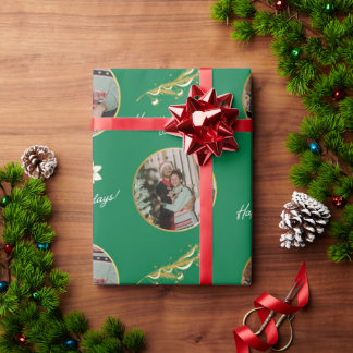Papeles personalizados de regalo verde - Navidades