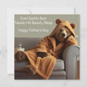 Papi Bear Belleza Dormir Padres Tarjeta del Día