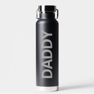 Papi Botella moderna de agua negra y gris