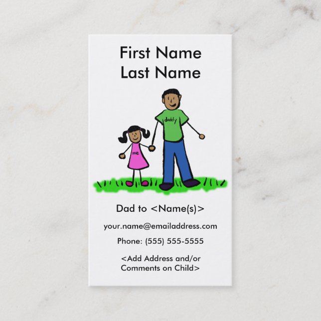 Papi e hijas Personalizados llaman a tarjetas de r (Anverso)