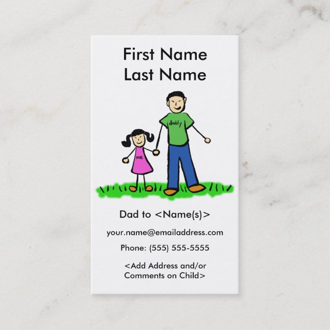 Papi e hijas Personalizados llaman a tarjetas de r (Anverso)