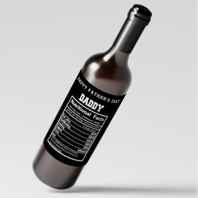 Papi Hechos Nutricionales Etiqueta de Vino del Día (Subido por el creador)