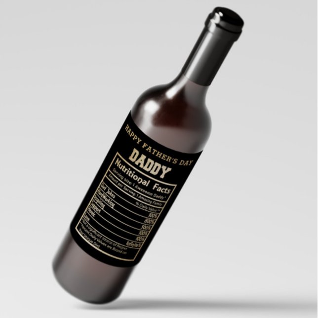 Papi Hechos Nutricionales Etiqueta de Vino del Día (Subido por el creador)