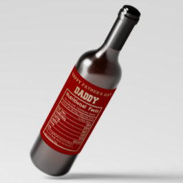 Papi Hechos Nutricionales Etiqueta de Vino del Día