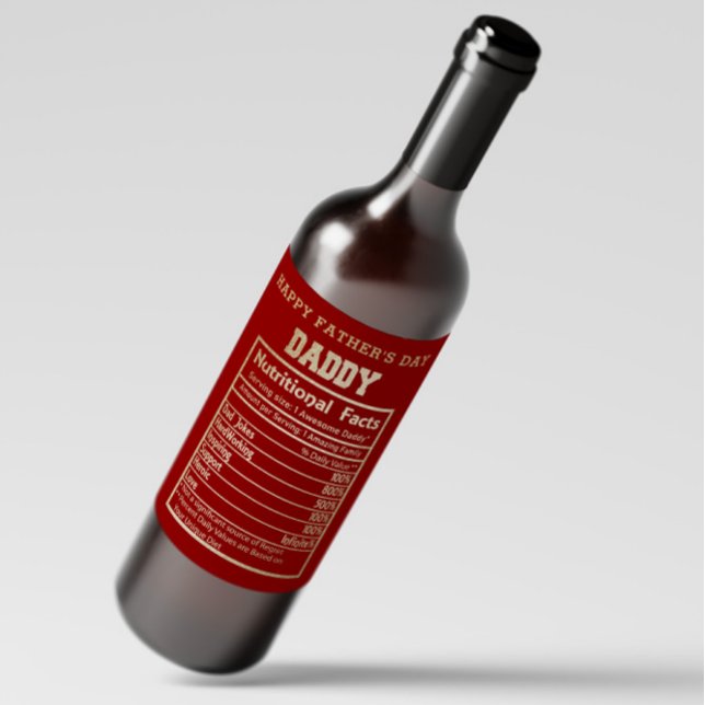 Papi Hechos Nutricionales Etiqueta de Vino del Día (Subido por el creador)