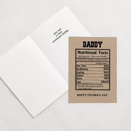 Papi Hechos Nutricionales Tarjeta del Día del Padr