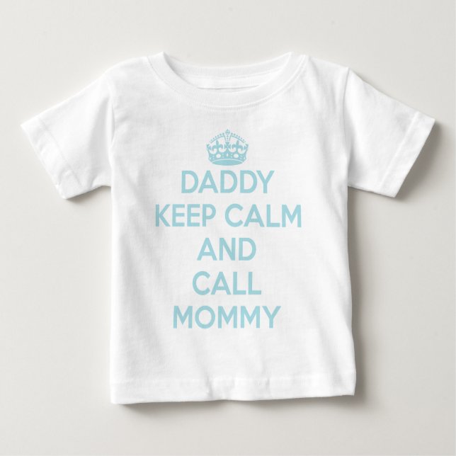 Papi Mantener Camiseta Tranquila (Azul Claro) (Anverso)
