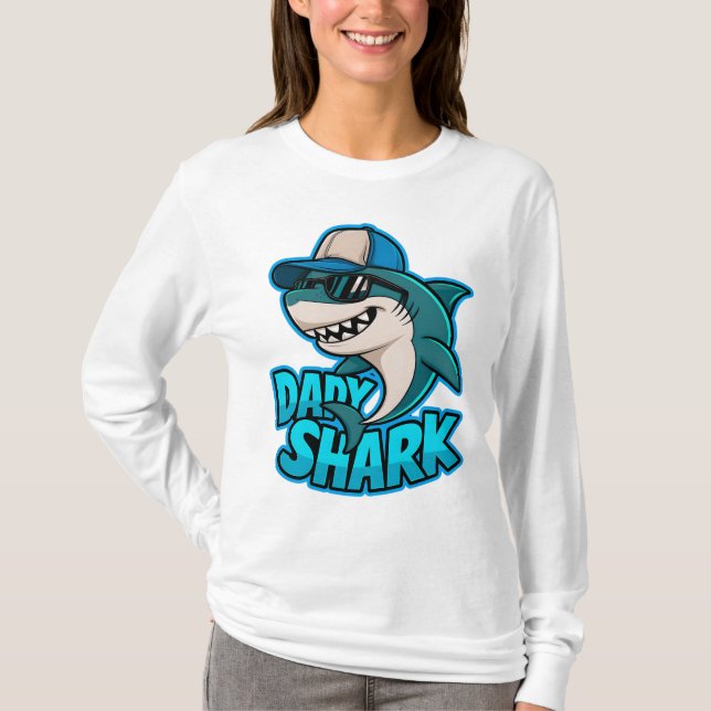 Papi Shark Guay Dad Vibes camiseta (Anverso)