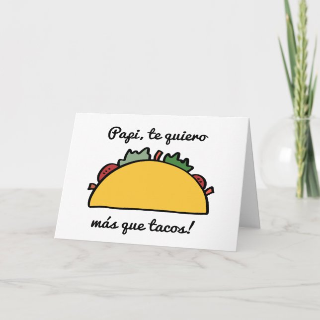 Papi, tarjetas del día de padre del Tacos de (Anverso)