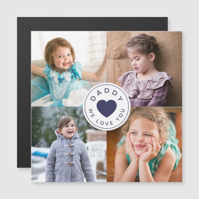 Papi te queremos Collage de fotos lindo (Anverso/Reverso)