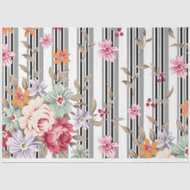 PAPIER MOUSSELINE - Flores de Shabby - Papel de te