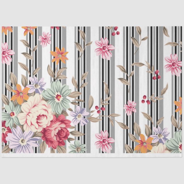 PAPIER MOUSSELINE - Flores de Shabby - Papel de te (Anverso)