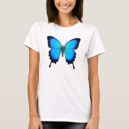 Papilio Ulysses Mariposa Señoras Camisa de Cultivo