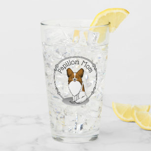 Papillon Mom Pap Mom (blanco y estable) Cute Dog M