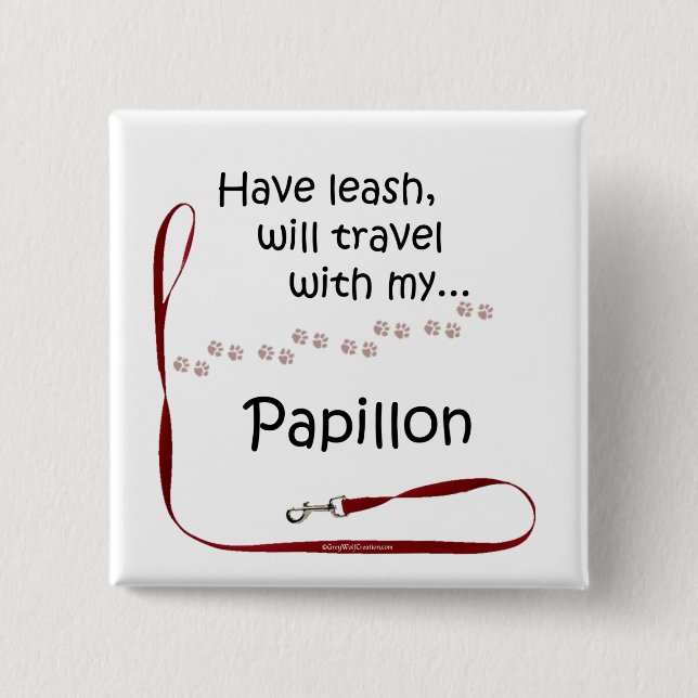 Papillon Travel Leash - Botón (Anverso)