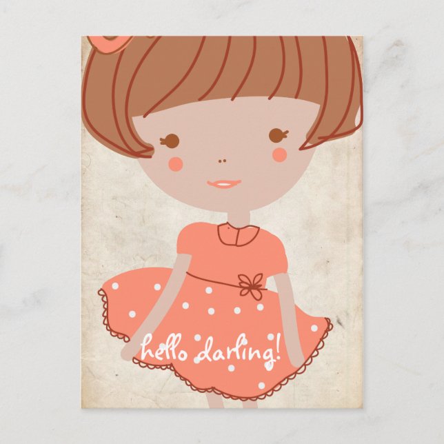 papperfruit con chica de arco dulce postal (Anverso)