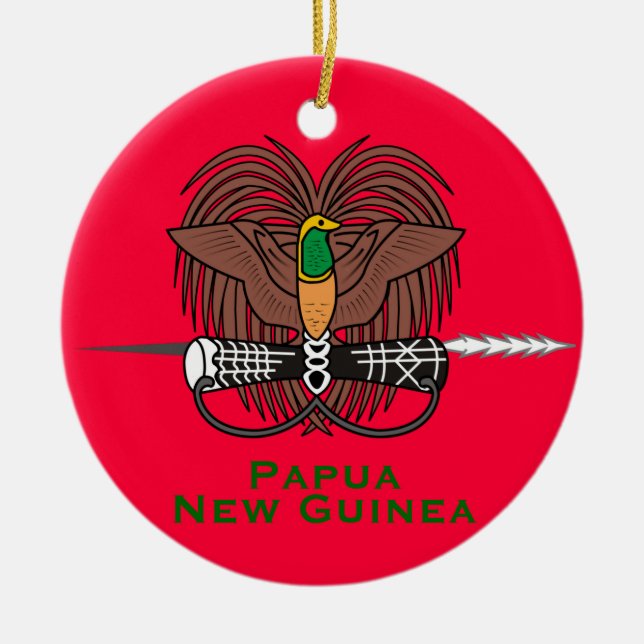 Papúa Nueva Guinea* Ornamento Cerámico de Navidad (Frente)