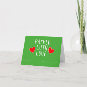 Paquetada con tarjeta de nota de amor