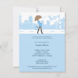 Paquete azul de invitación de Baby Shower de la