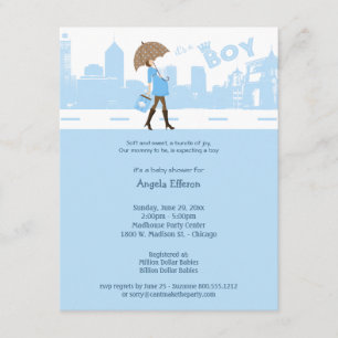 Paquete azul de invitación de Baby Shower de la