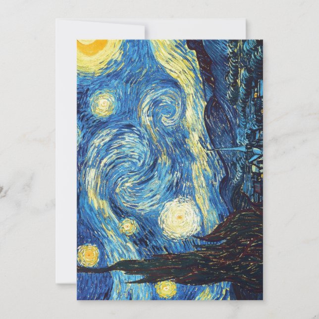 Paquete de 100 invitaciones nocturnas de Van Gogh  (Anverso)