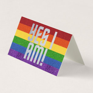Paquete de 25 Purpurinas LGBT ¡Sí, lo soy! Tarjeta
