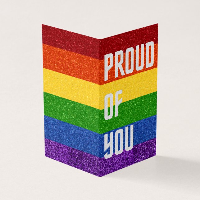 Paquete de 25 tarjetas de Orgullo Gay Purpurina LG (Exterior)