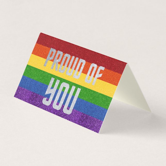 Paquete de 25 tarjetas de Orgullo Gay Purpurina LG (Anverso)