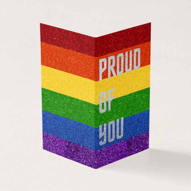 Paquete de 25 tarjetas de Orgullo Gay Purpurina LG (Exterior)