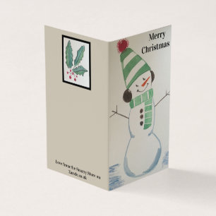 Paquete de 25 tarjetas de Snowman para Navidades