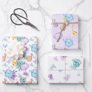 Paquete de 3 hojas de papel para envolver a bebés