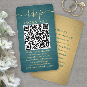 Paquete de 50 Tarjetas de Respuesta QR Teal y Dora