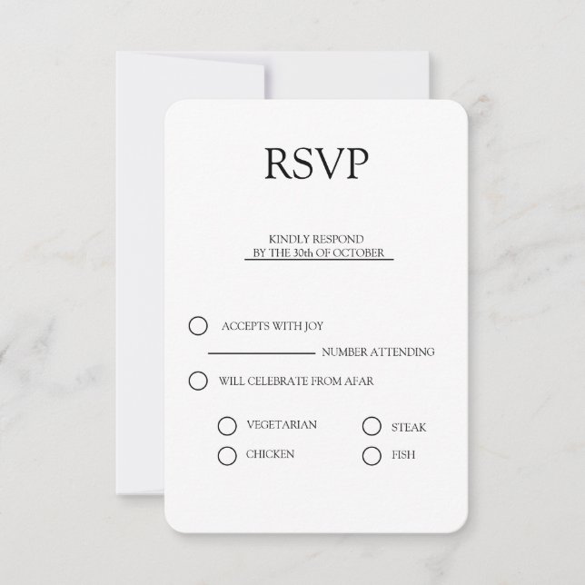 paquete de invitación de boda elegante rsvp simple (Anverso)