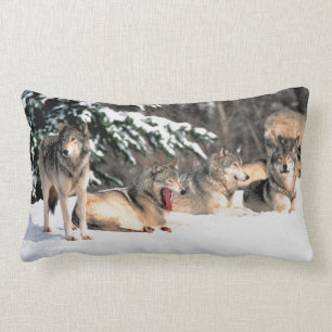 Paquete de lobos en almohada del Lumbar de la