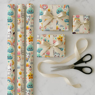 Paquete de Papel de Regalo Caprichoso Pastel de Co
