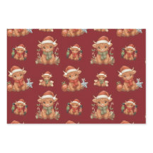 Paquete de papel de regalo de Navidad de vaca de l