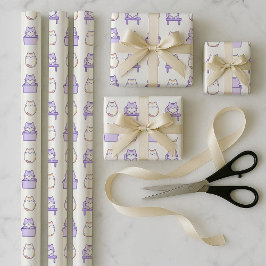 Paquete de Papel de Regalo Kawaii Lavanda Gorda Ga