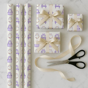 Paquete de Papel de Regalo Kawaii Lavanda Gorda Ga