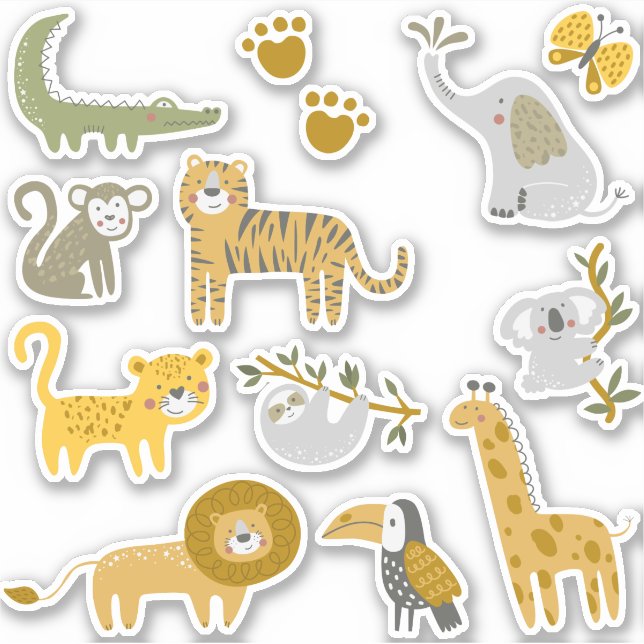 Paquete de pegatina de animales salvajes Safari (Anverso)