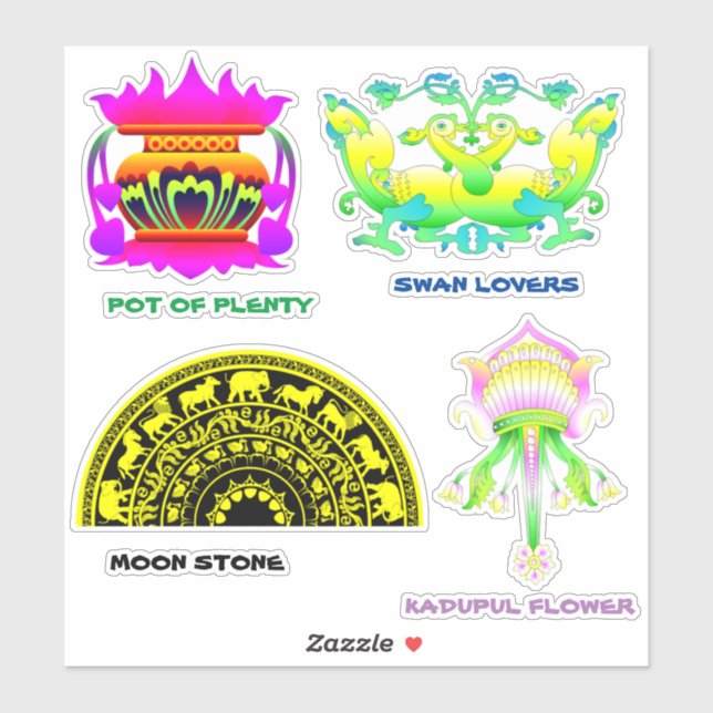 Paquete de pegatina de arte tradicional de Sri Lan (Hoja)