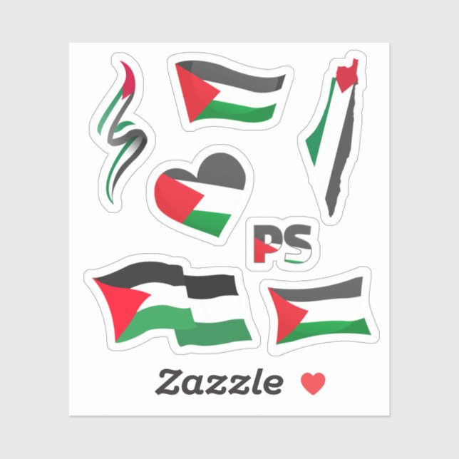Paquete de Pegatina de bandera de Palestina (Hoja)