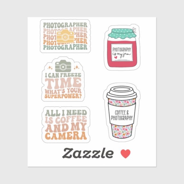 Paquete de Pegatina de cámara para fotógrafos, fot (Hoja)